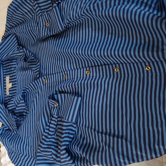 Fisherman Aesthetic 100% Silk Button-up Blouse Vintage Banana Republic - Picture 7 of 13